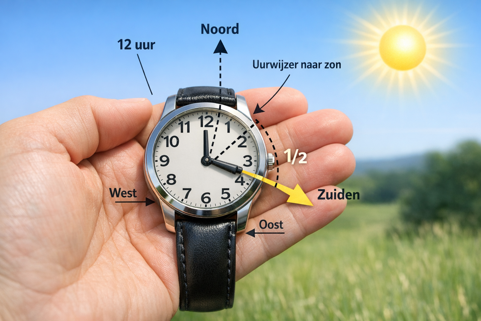 Zuiden met horloge